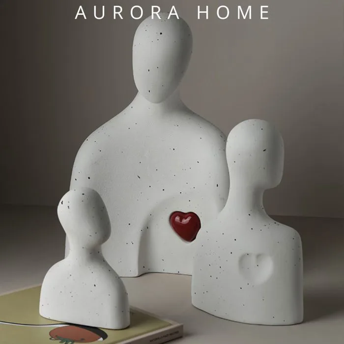 Tượng gốm decor Family Heart biểu tượng gia đình ấm cúng | Aurora Home