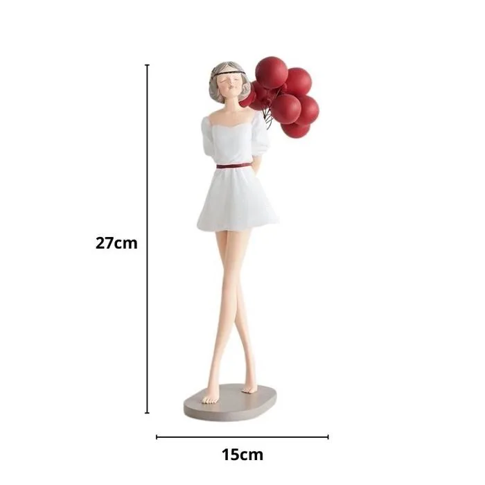 Tượng Cô Gái Decor Mini Cầm Bóng | Góc Nhà - Kitchenware