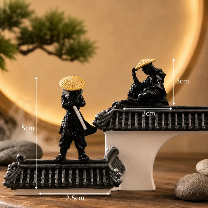 [Combo] Mô Hình Tượng Kiếm Sĩ Mini Phong Cách Á Đông – Decor Không Gian  Zen, Bàn Trà, Tiểu Cảnh, Kệ Trang Trí Cao Cấp