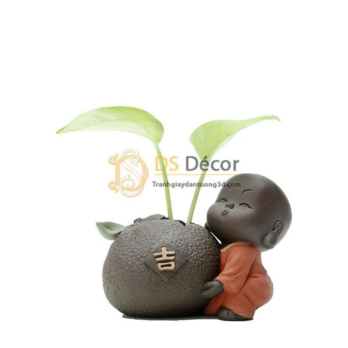 Tượng Nhà Sư Nhỏ Dễ Thương DTT04 - Đại Sơn Decor - Trang Trí Nội Thất Đẹp