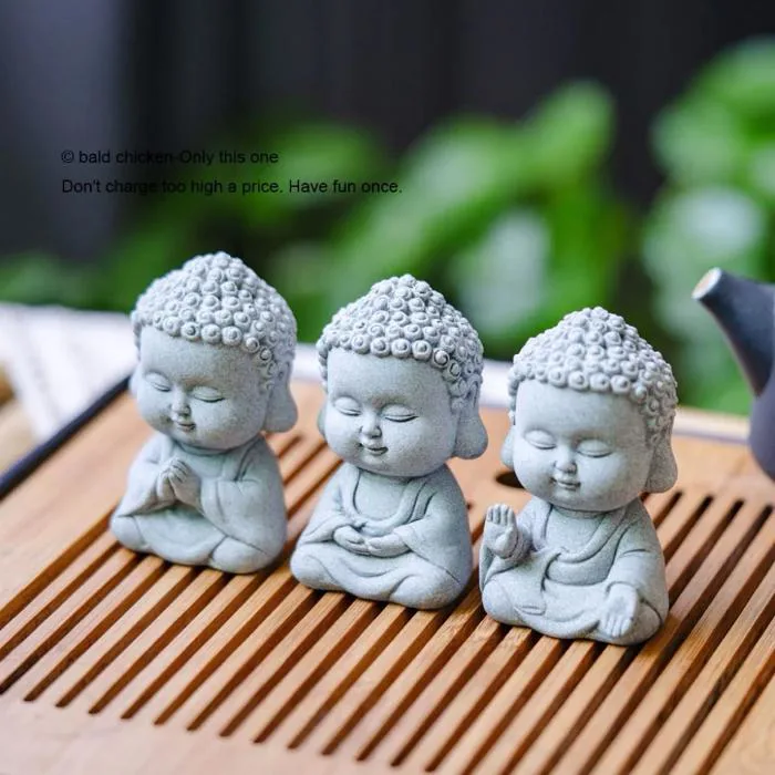 Bộ 3 Tượng Tam Tiểu Phật Adida Mini Decor Tiểu Cảnh- Bàn Trà- Terrariu –  Enso108 - Peaceful Buddha Land - Ấn Phẩm Phật Giáo Tại Mỹ