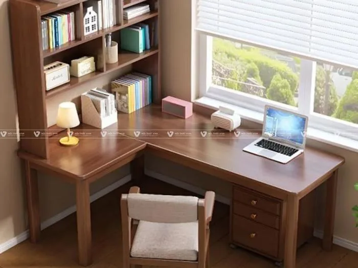20+ Mẫu bàn học góc tường đẹp, đa năng giúp trẻ học tập hứng thú