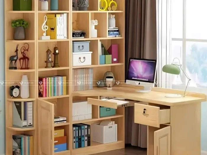 20+ Mẫu bàn học góc tường đẹp, đa năng giúp trẻ học tập hứng thú