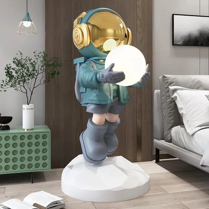 Tượng Phi Hành Gia Kết Hợp Đèn Led Decor Để Sàn Cho Phòng Khách