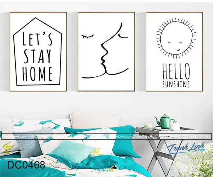 Bộ Tranh Canvas Decor Những đường Vẽ Ngộ Nghĩnh - DC0468 - Tranh Linh