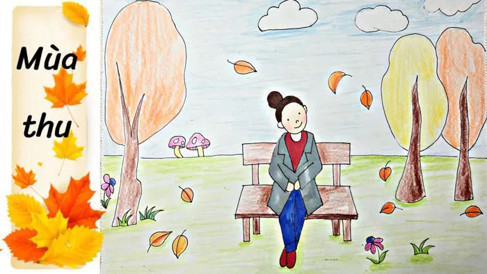 Vẽ tranh đề tài Bốn mùa | Vẽ phong cảnh mùa thu | Draw autumn landscape