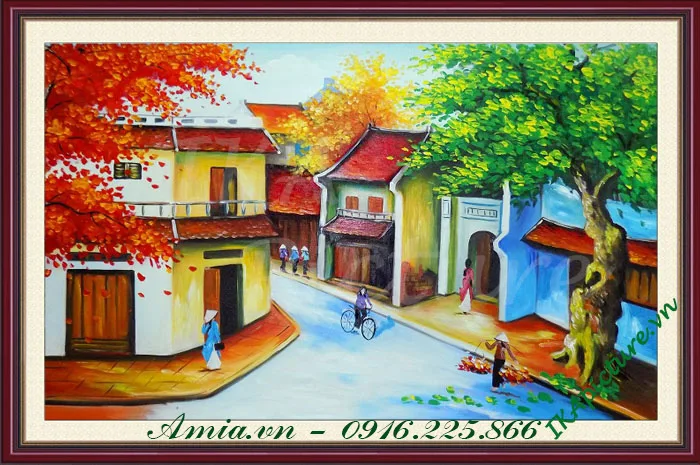 Những mẫu tranh phong cảnh Hà Nội mùa thu đẹp- Amia Hà Nội