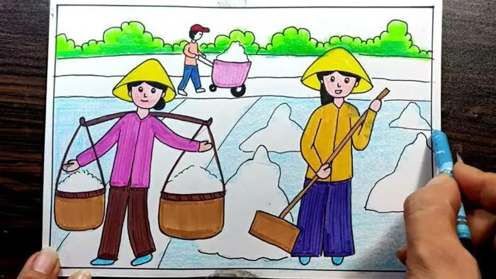 Hướng dẫn chi tiết vẽ tranh mùa thu hoạch đơn giản